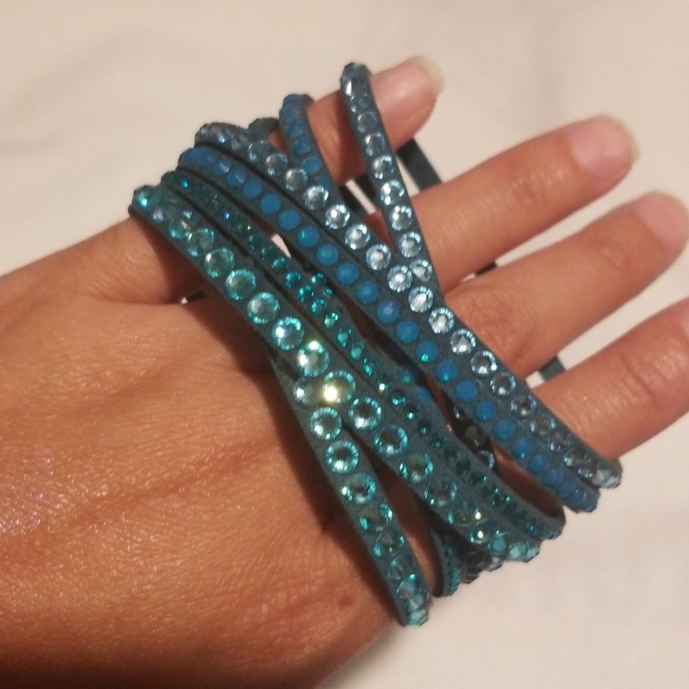 COPY - Swarovski Teal Double Wrap Bracelet